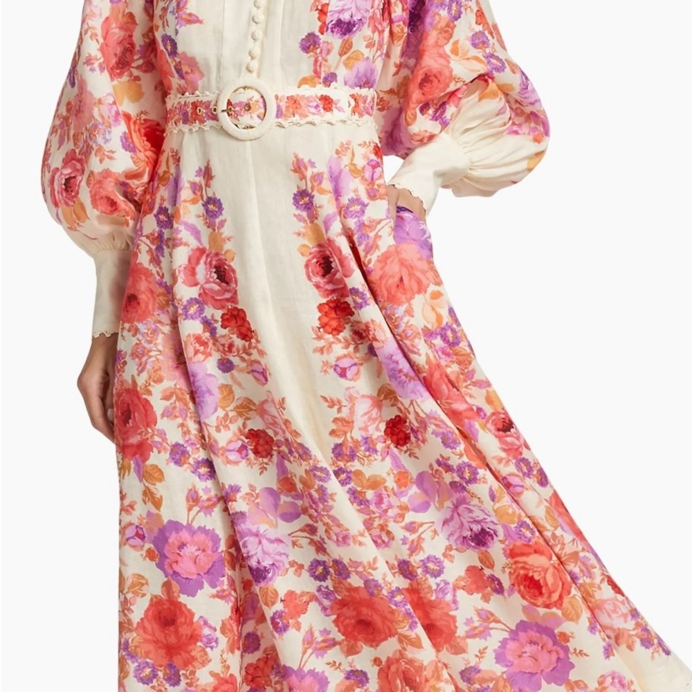 Zimmermann Raie linen midi dress-Au size 0